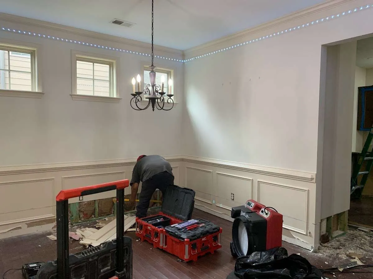 Restoration technician with professional equipment in Briarcliff Manor